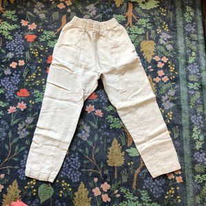 Elizabeth Suzann Linen Clyde Work Pants, Size 2-S